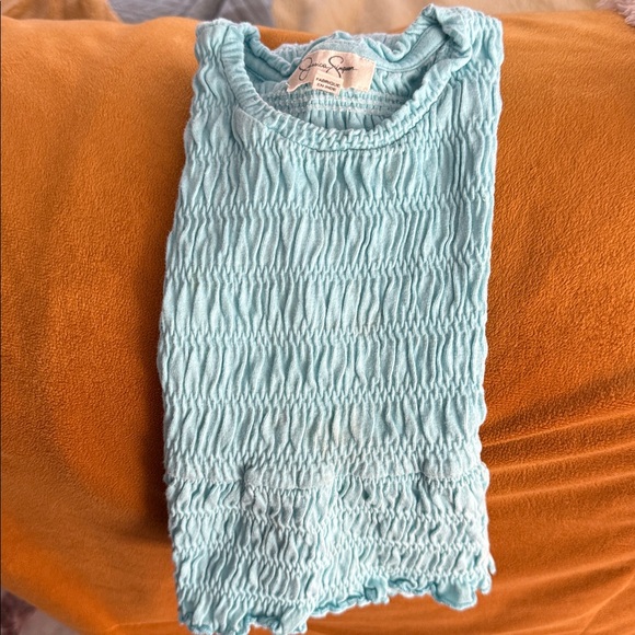 Jessica Simpson Aqua Smocked Blouse - Picture 5 of 5